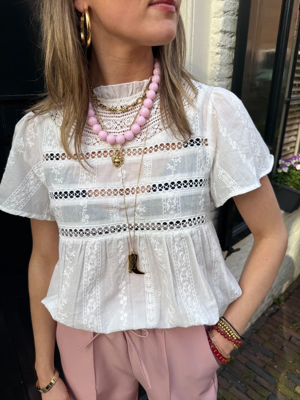 Lieke blouse broderie korte mouw - Project 35