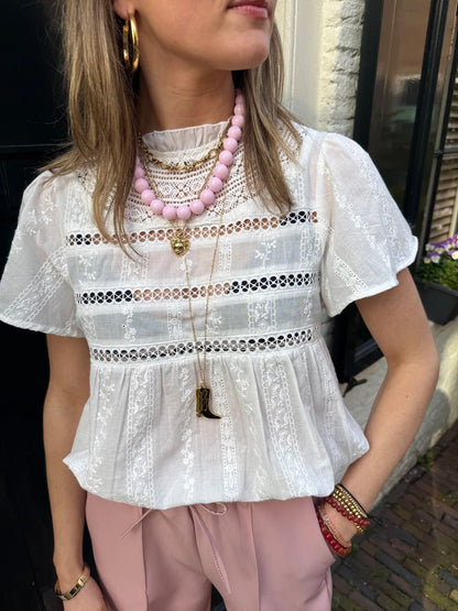 Lieke blouse broderie korte mouw - Project 35