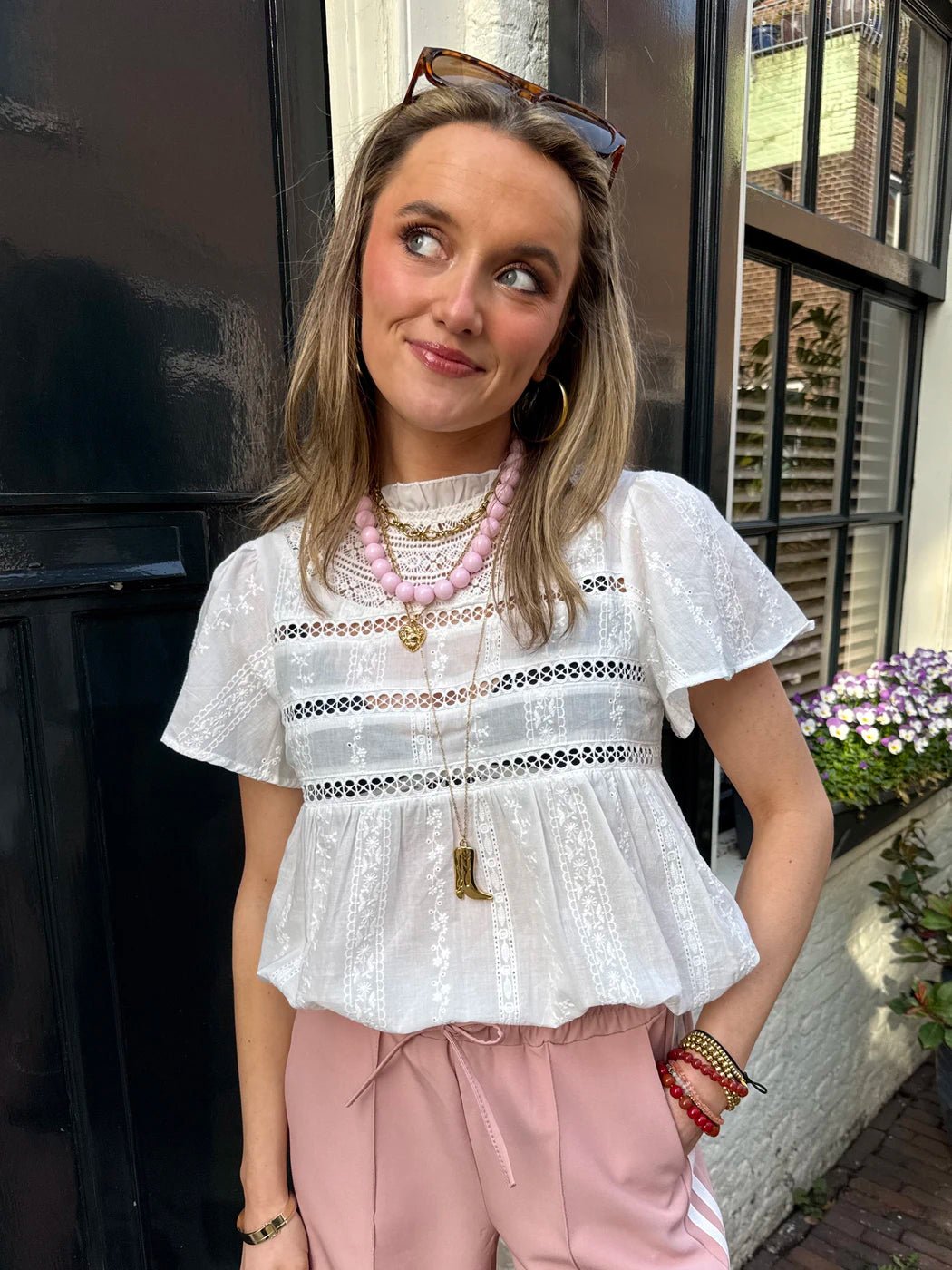 Lieke blouse broderie korte mouw - Project 35