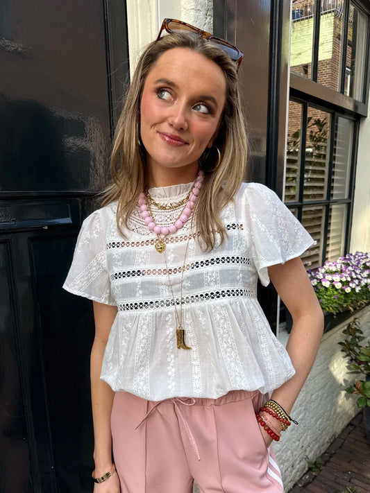 Lieke blouse broderie korte mouw - Project 35