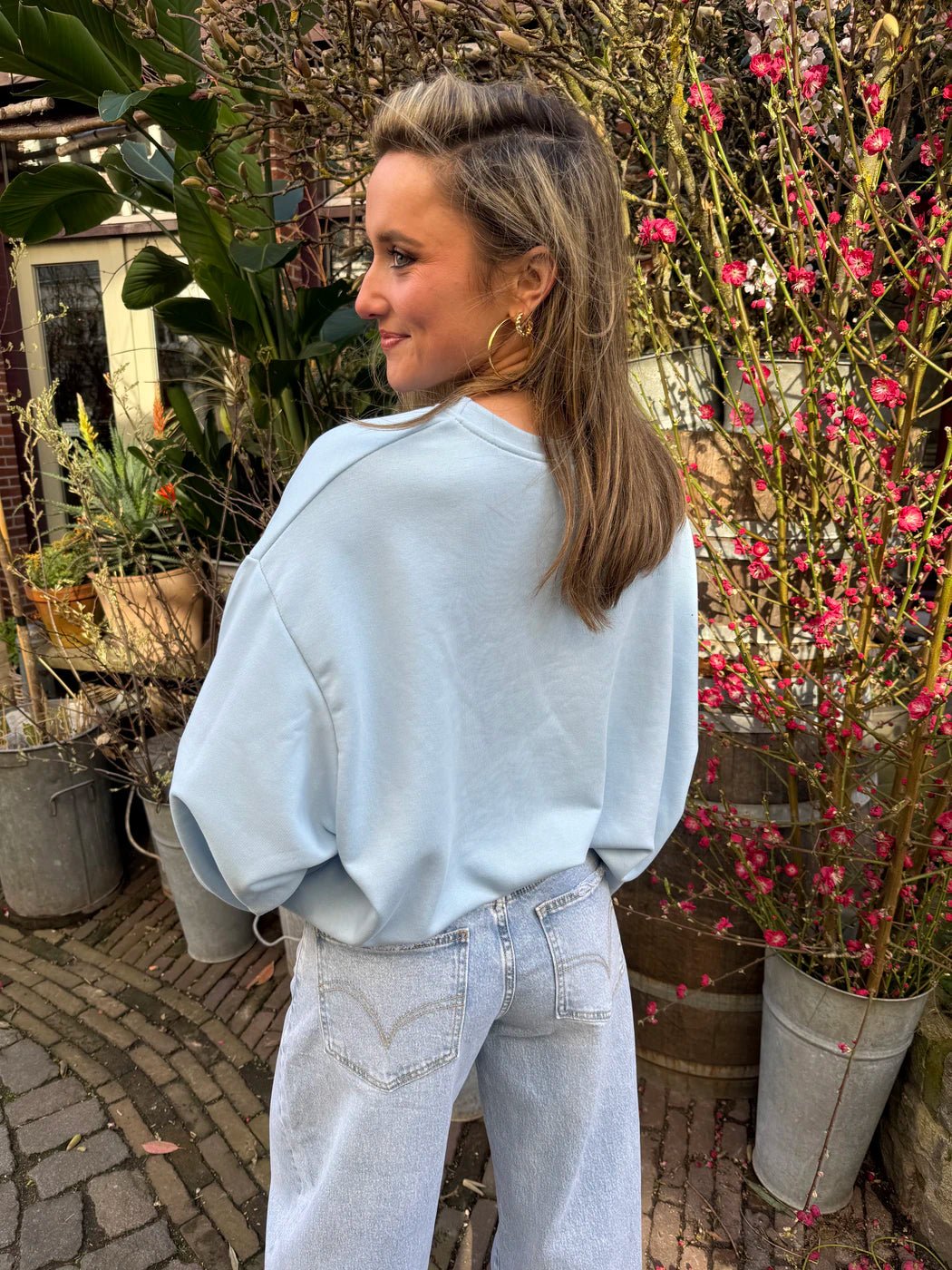'Life is good' sweater lichtblauw - Project 35