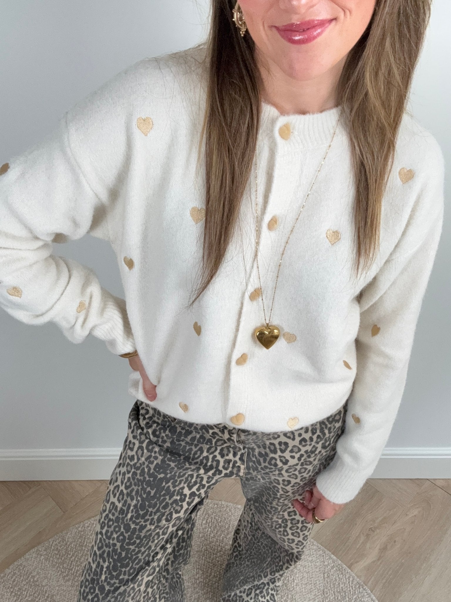 Lily hearts cardigan off white - Project 35