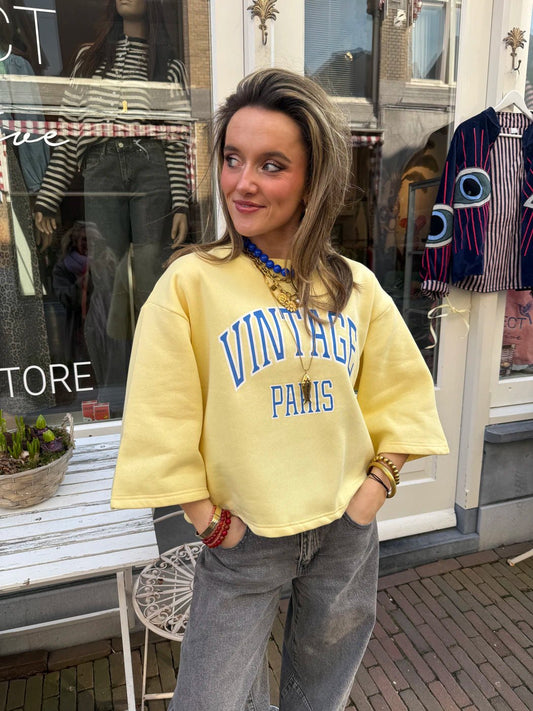 Lio sweater geel/blauw - Project 35