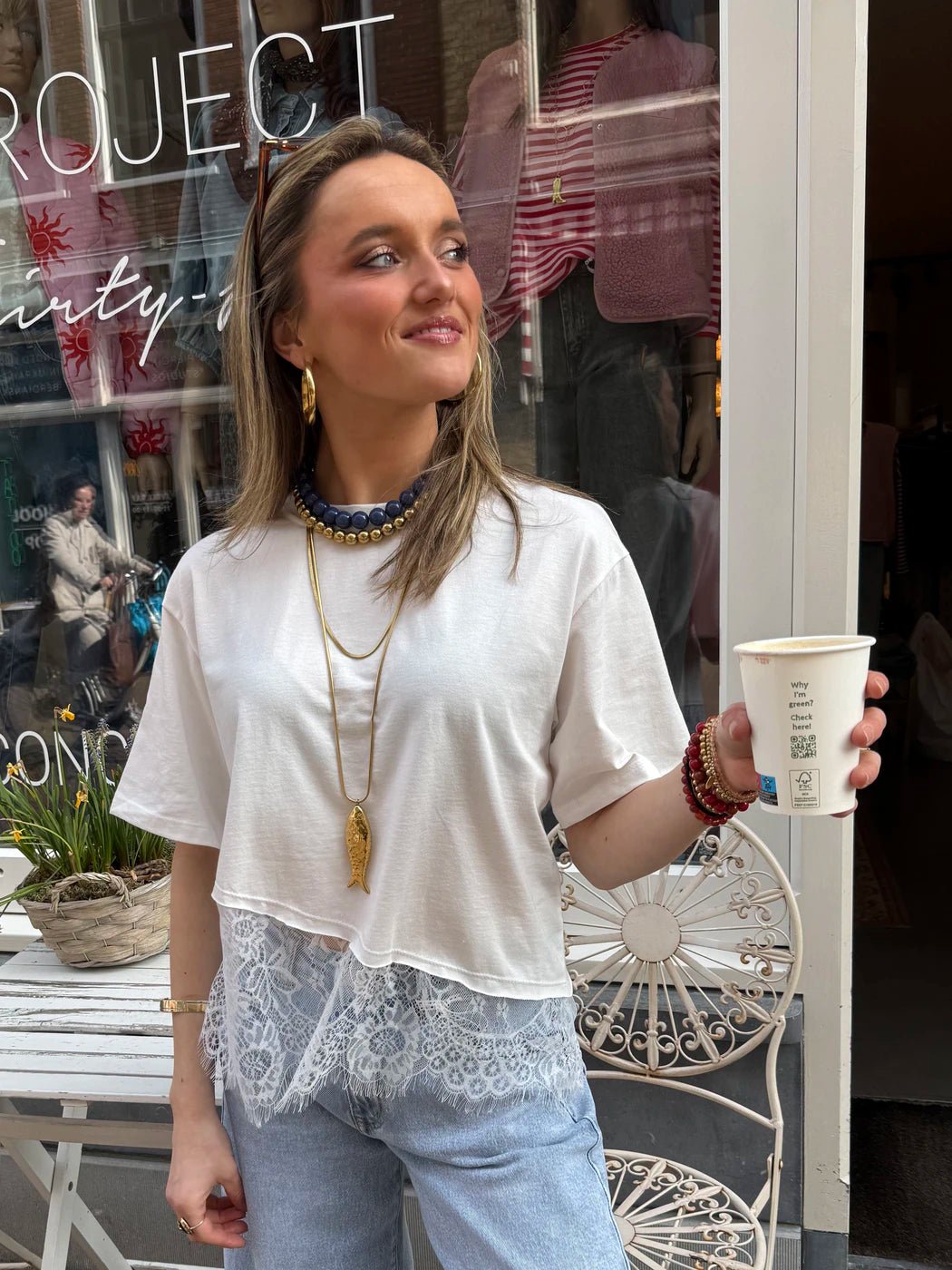 Lizzy tee lace white - Project 35