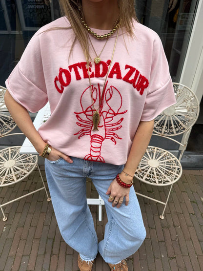 Lobster tee light pink - Project 35