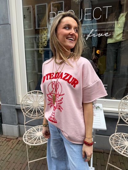 Lobster tee light pink - Project 35