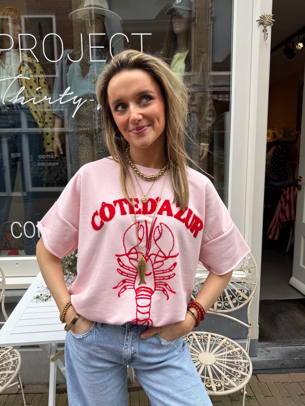 Lobster tee light pink - Project 35