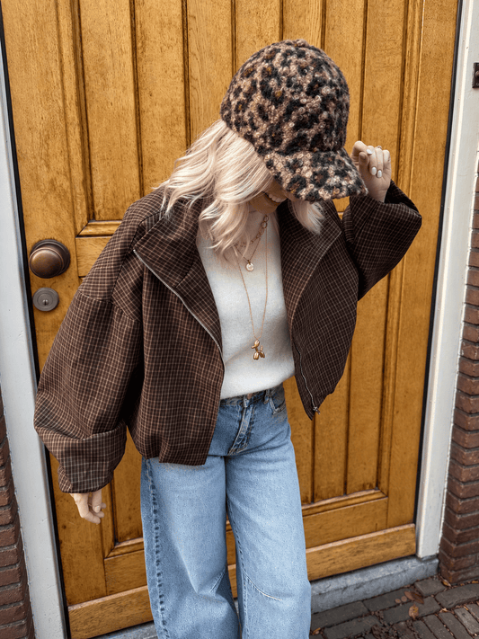 Lola geruite bomber bruin - Project 35