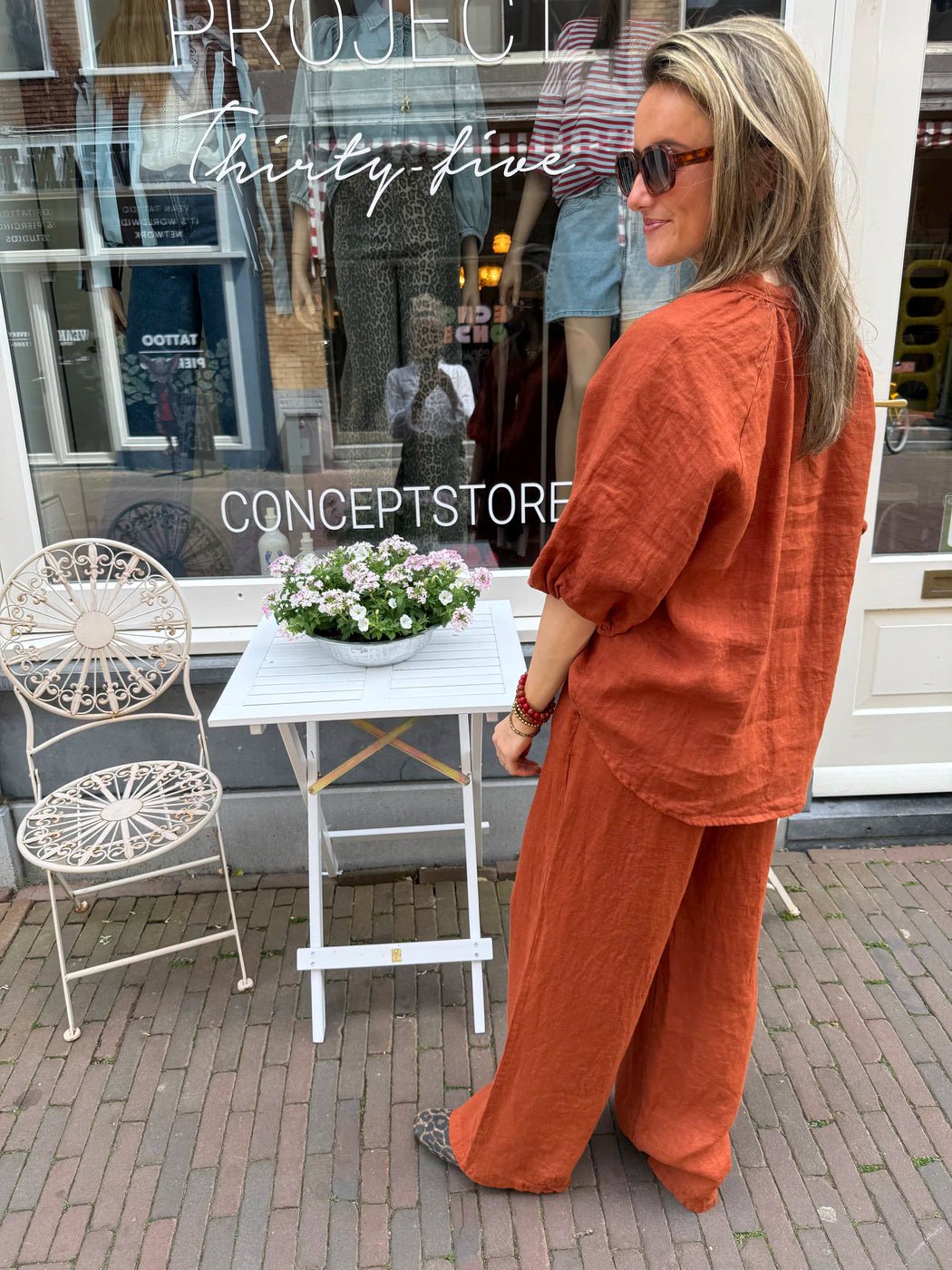 Lore linnen blouse roest - Project 35