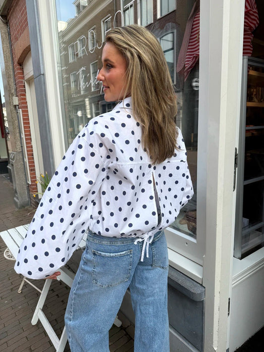 Lot polkadot blouse wit/blauw - Project 35