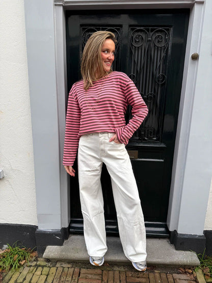 Lotti longsleeve brown/pink striped - Project 35