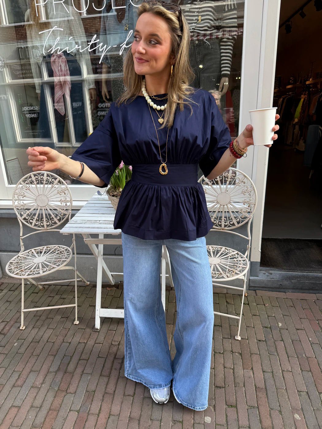 Loua blouse strik navy - Project 35