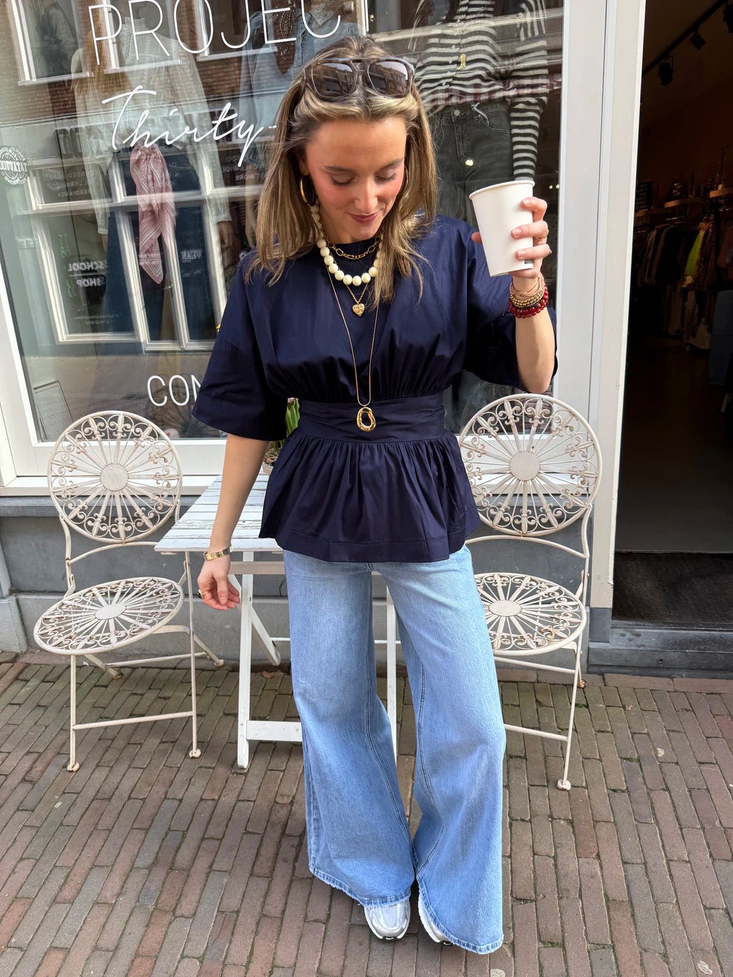 Loua blouse strik navy - Project 35