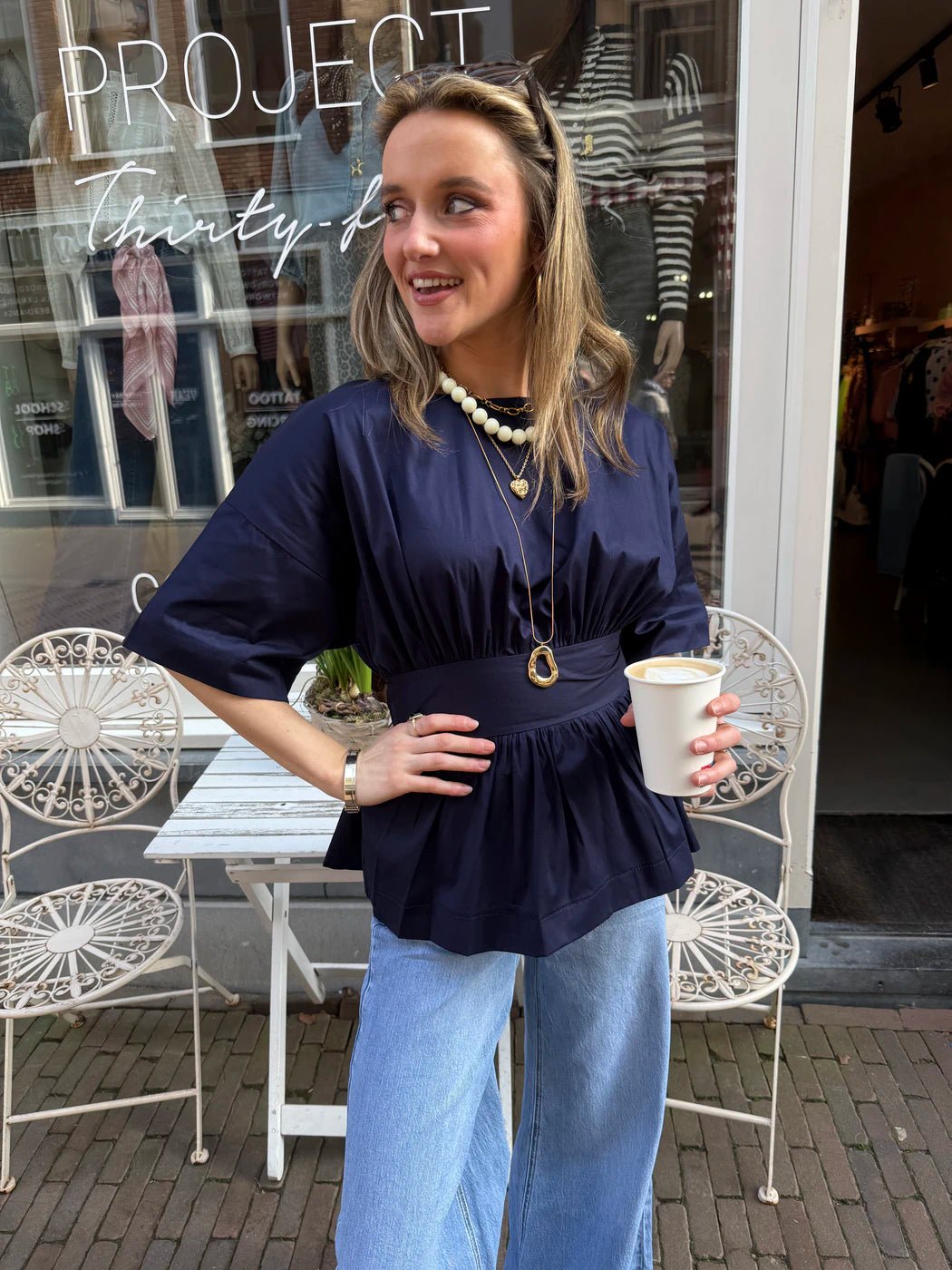 Loua blouse strik navy - Project 35