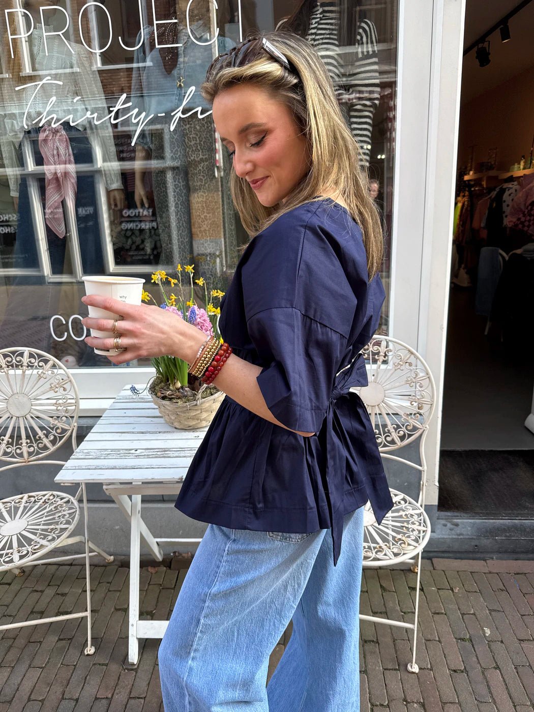 Loua blouse strik navy - Project 35