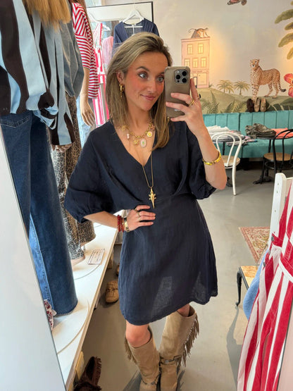 Lulu linnen dress navy - Project 35