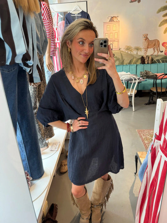 Lulu linnen dress navy - Project 35