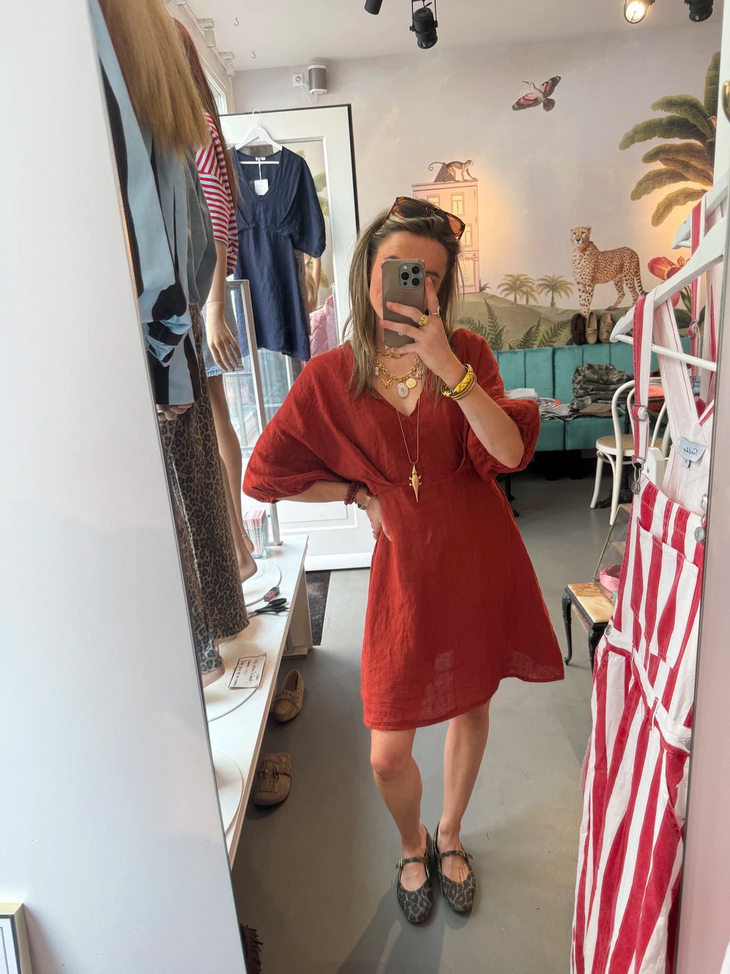 Lulu linnen dress rust - Project 35