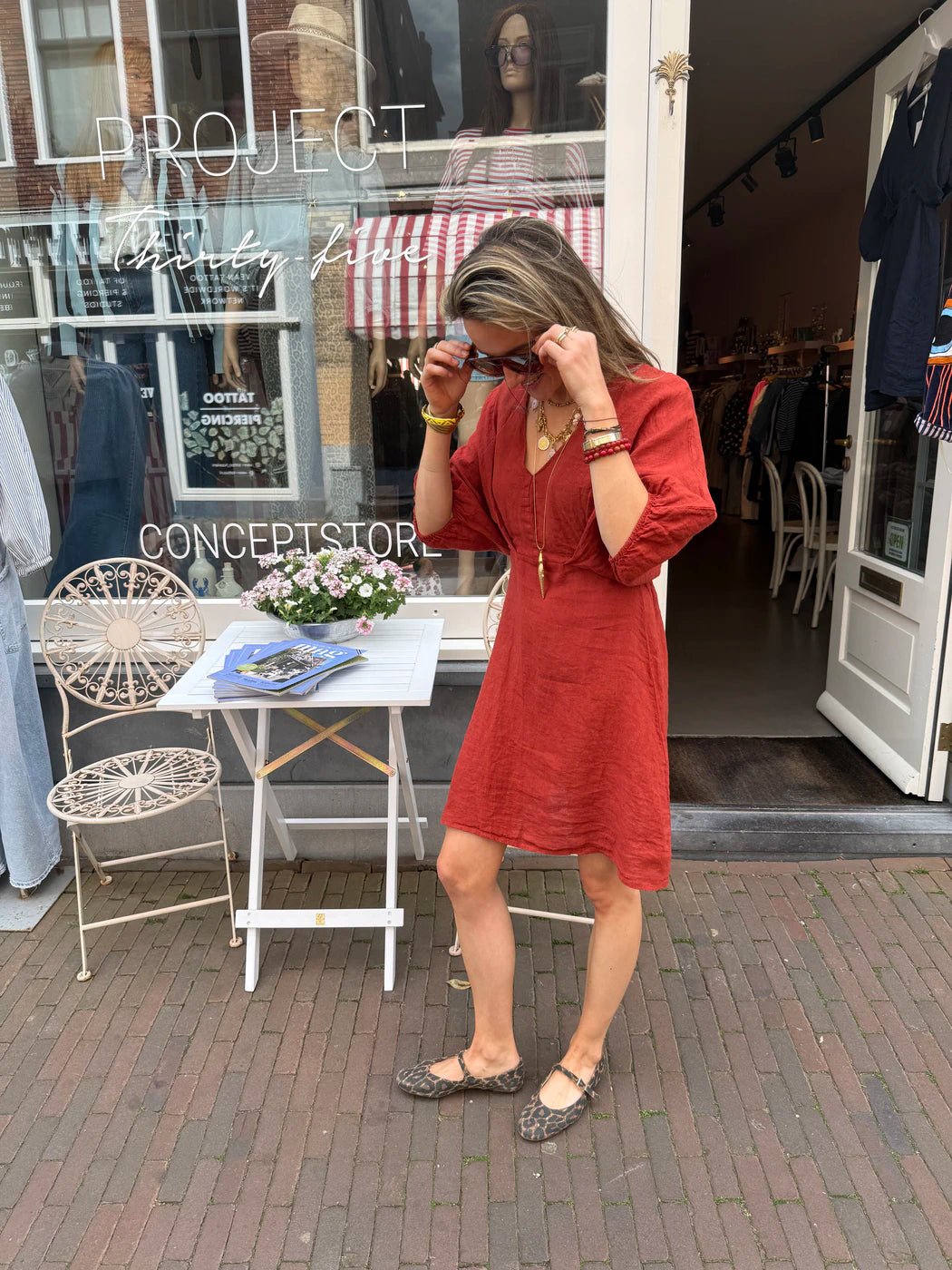 Lulu linnen dress rust - Project 35