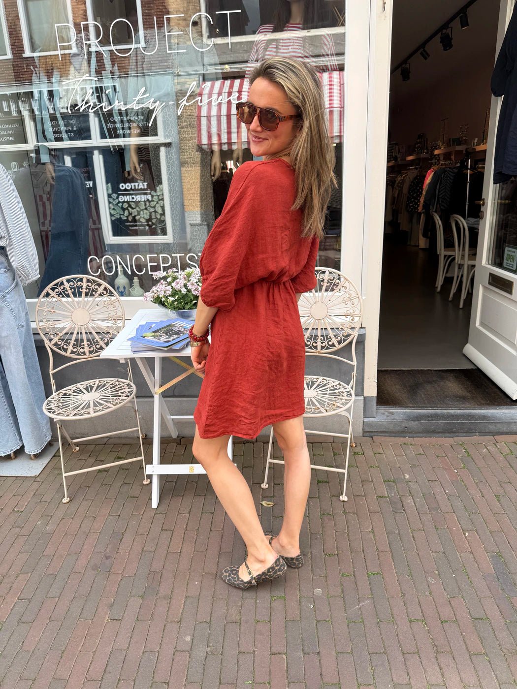 Lulu linnen dress rust - Project 35