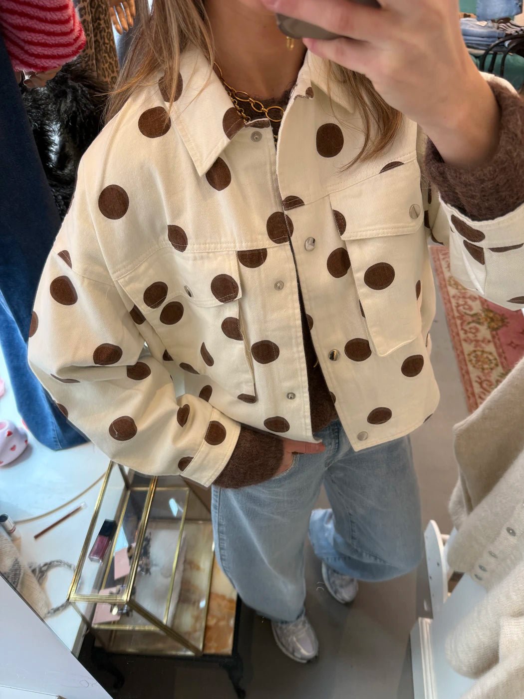 Macy polkadot jacket white/brown - Project 35