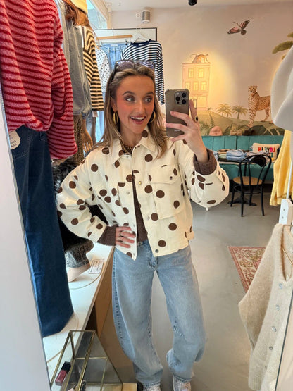 Macy polkadot jacket white/brown - Project 35