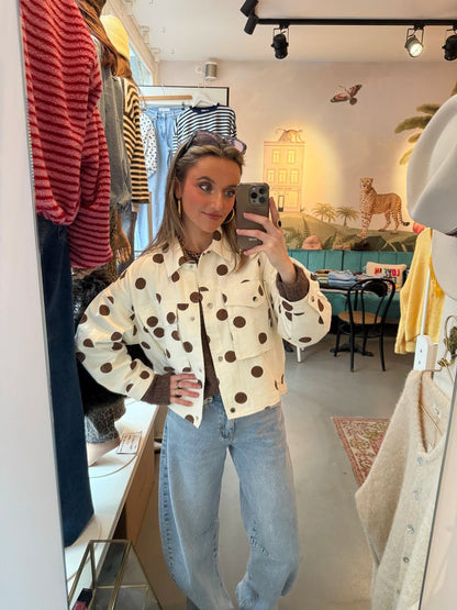 Macy polkadot jacket white/brown - Project 35