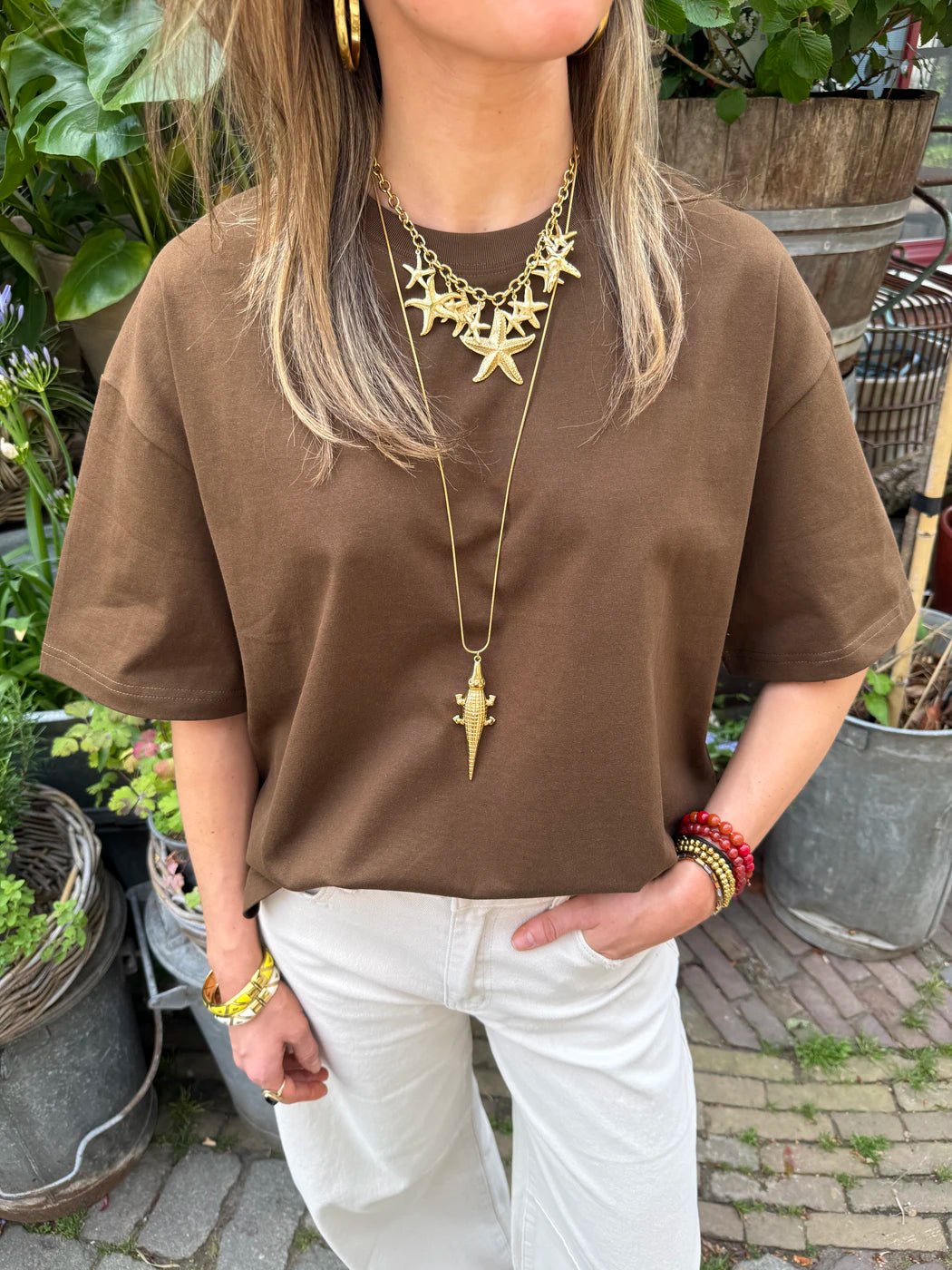 Mara t-shirt oversized bruin - Project 35