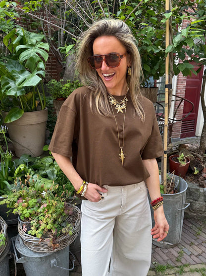 Mara t-shirt oversized bruin - Project 35