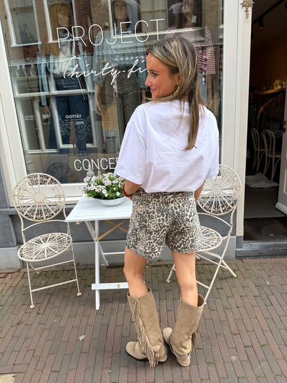 Marly denim leopard shorts - Project 35