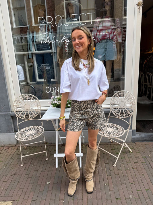 Marly denim leopard shorts - Project 35