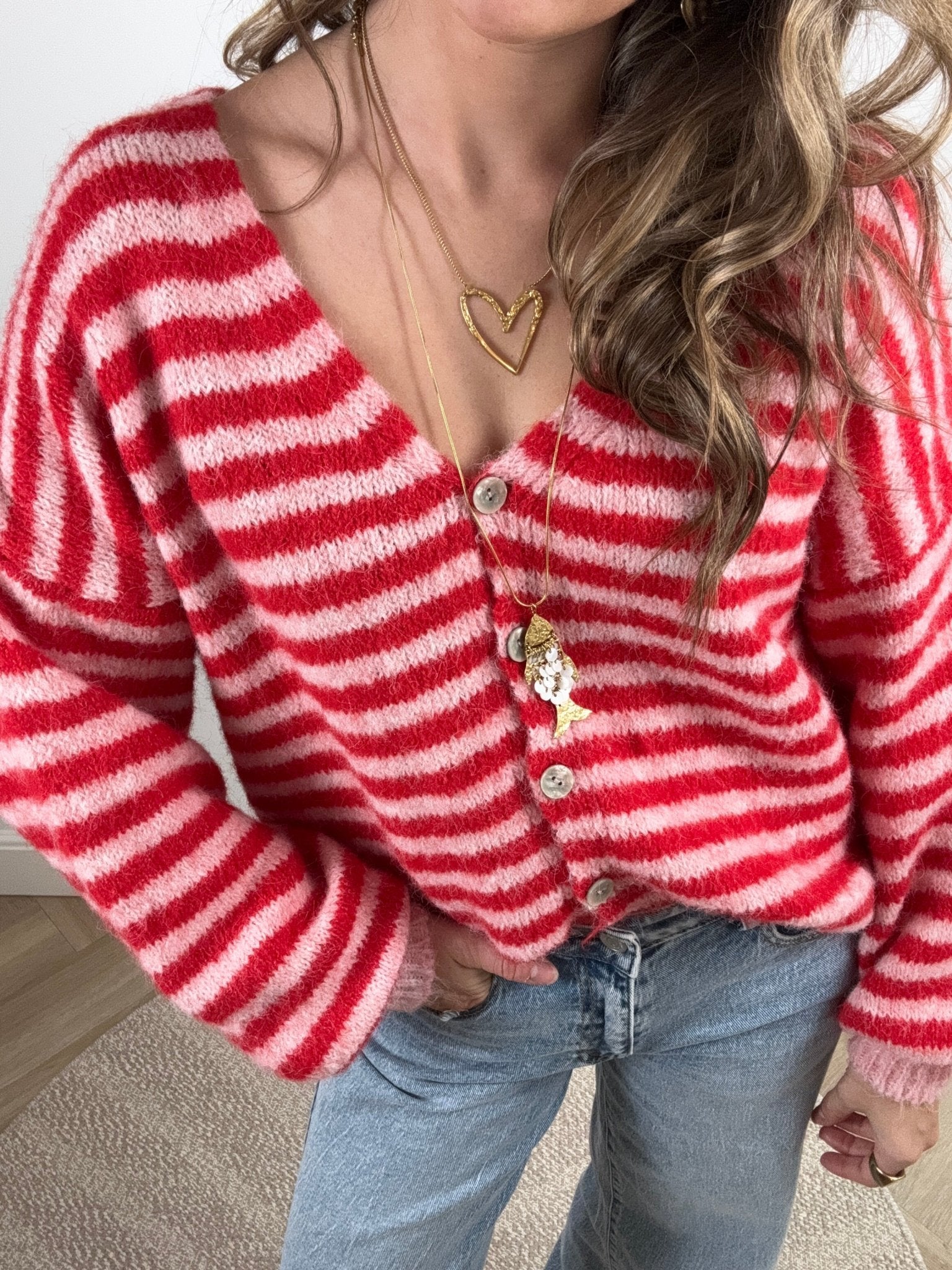 Maya knit striped (rood/roze) - Project 35