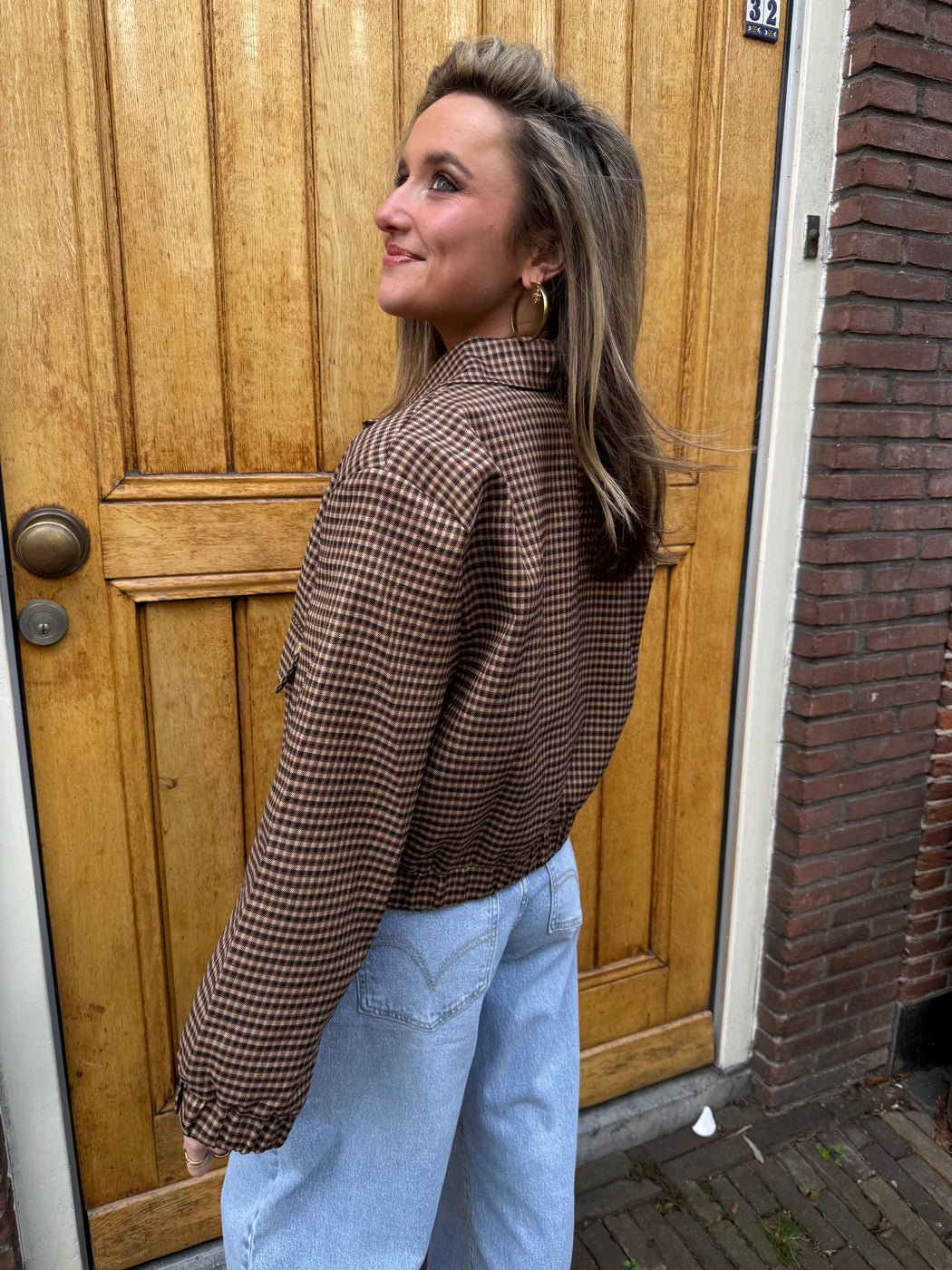 Mees jasje geruit bruin - Project 35