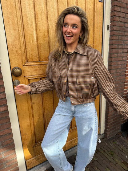 Mees jasje geruit bruin - Project 35