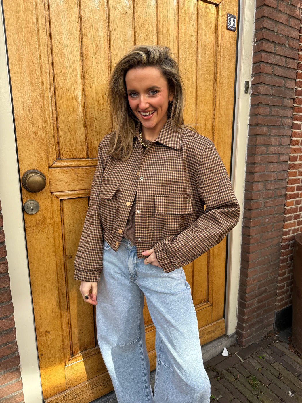 Mees jasje geruit bruin - Project 35