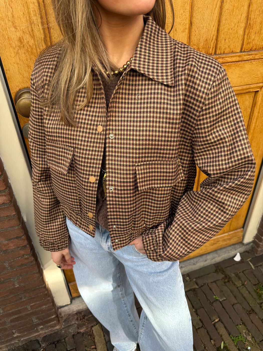 Mees jasje geruit bruin - Project 35