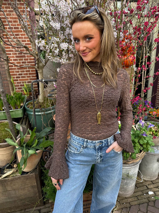 Mesh top flowers brown - Project 35