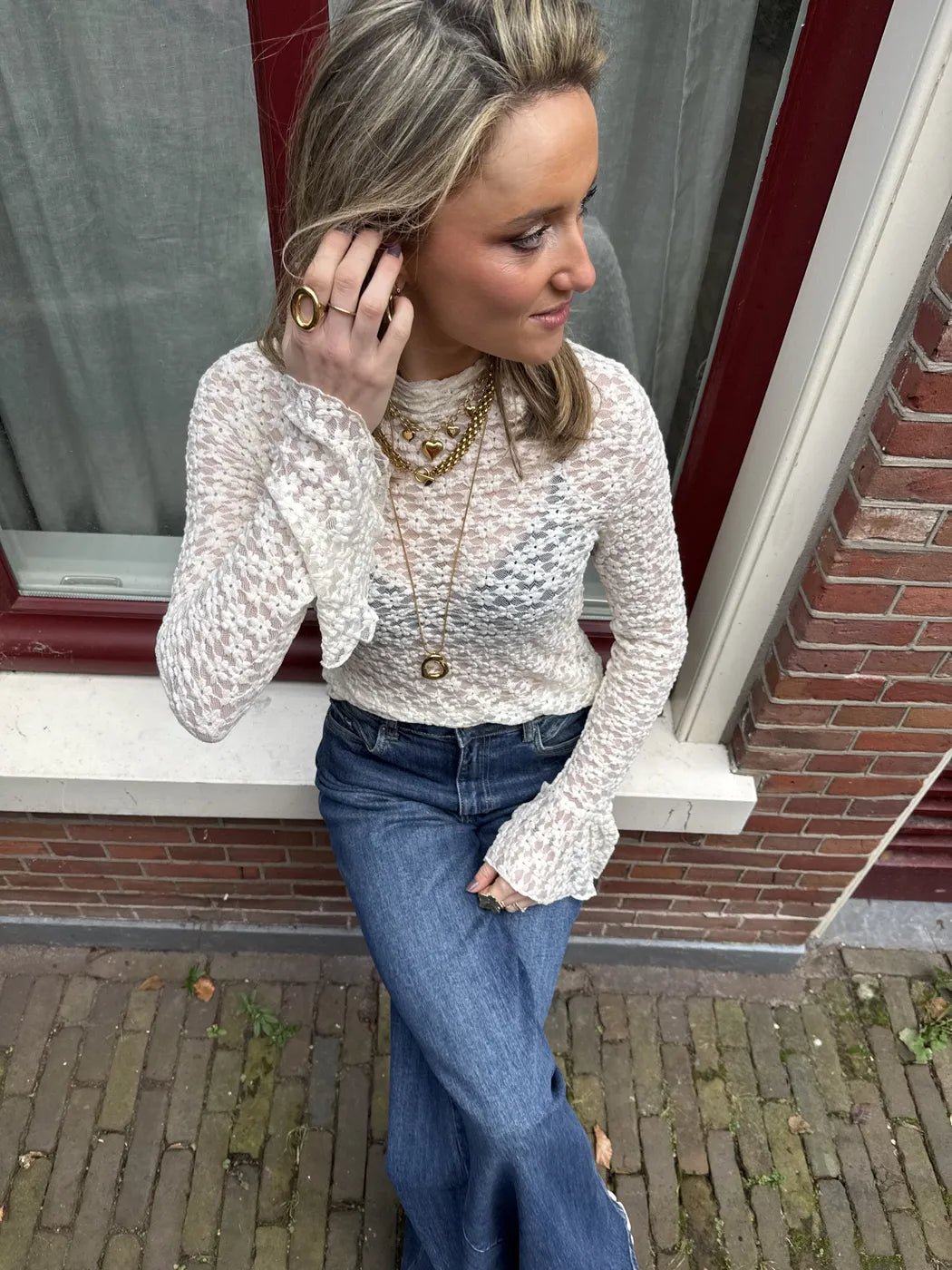 Mesh top flowers off white - Project 35