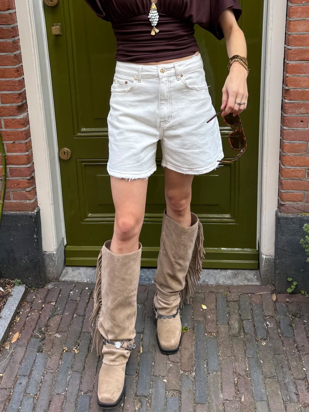 Micky denim shorts white - Project 35