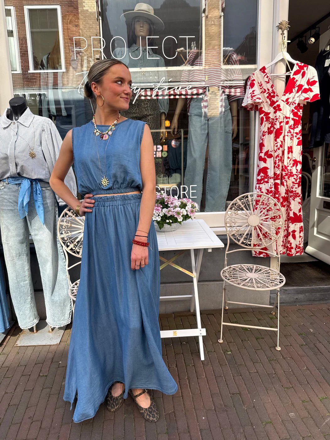 Mila set rok en top blauw - Project 35
