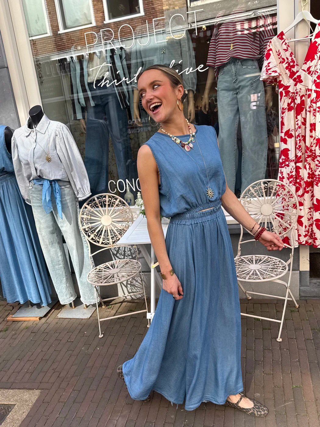 Mila set rok en top blauw - Project 35