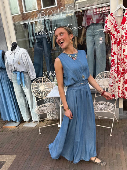 Mila set rok en top blauw - Project 35
