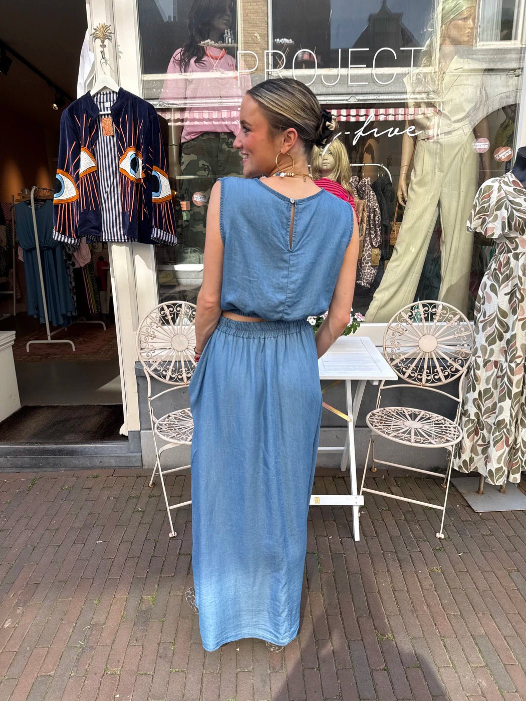 Mila set rok en top blauw - Project 35