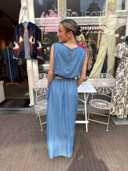 Mila set rok en top blauw - Project 35