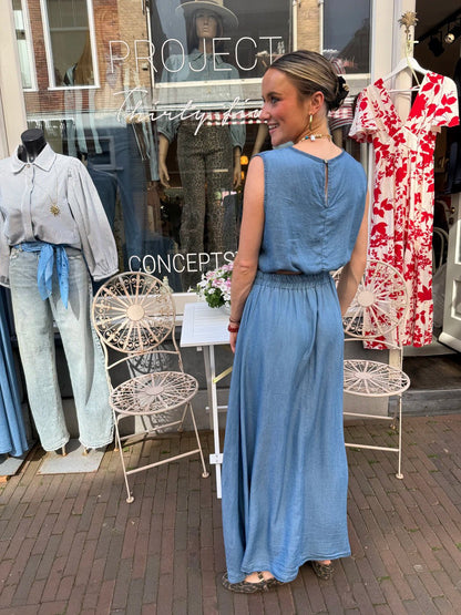 Mila set rok en top blauw - Project 35