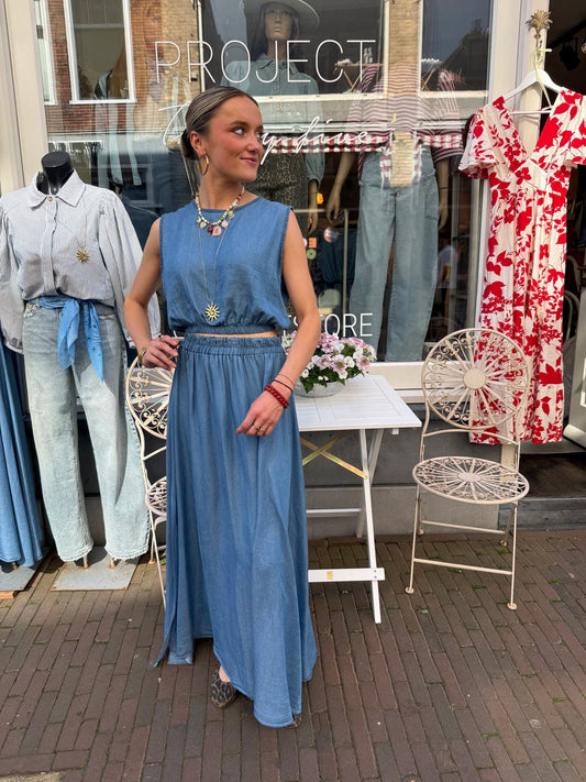 Mila set rok en top blauw - Project 35