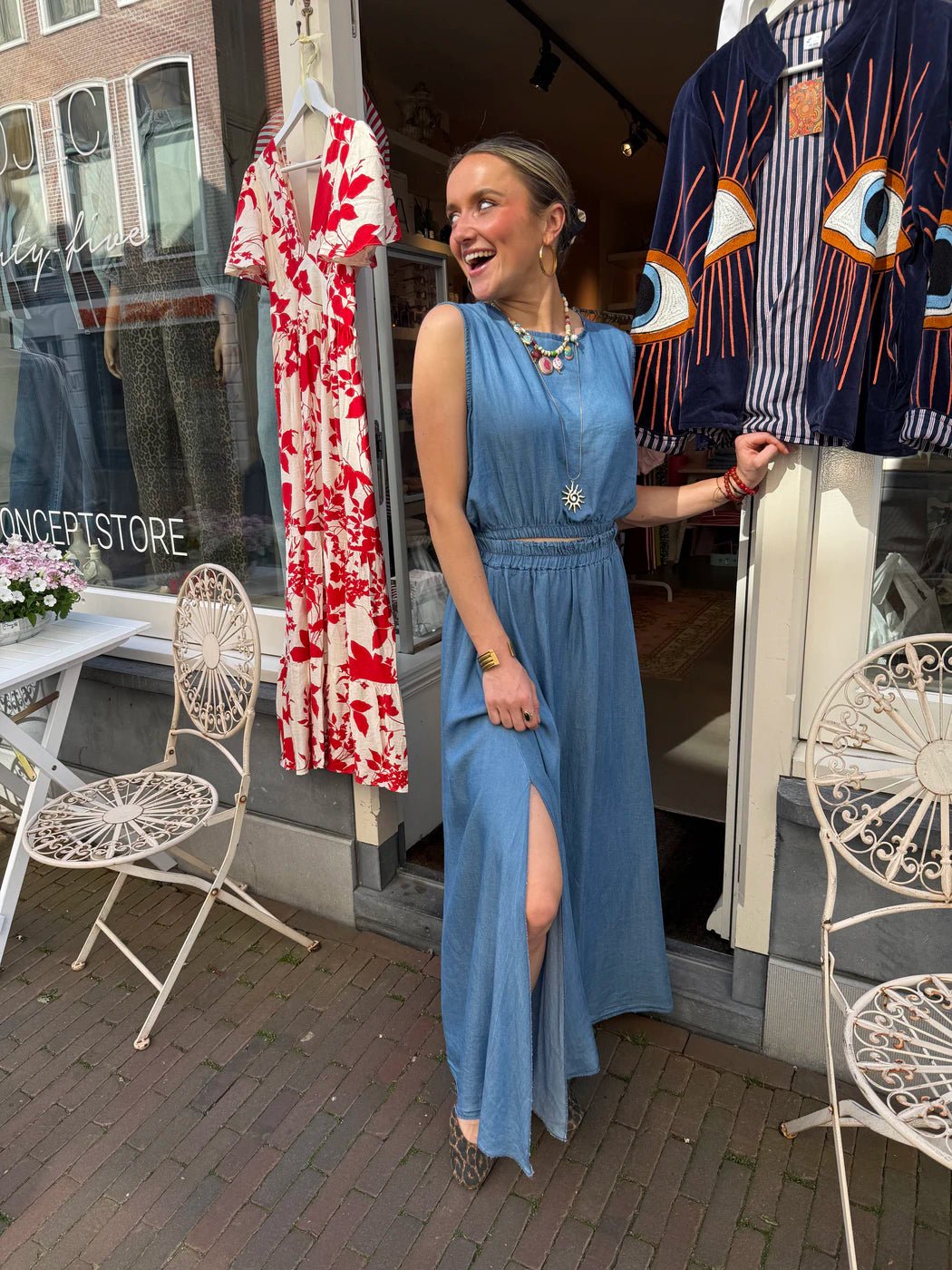 Mila set rok en top blauw - Project 35