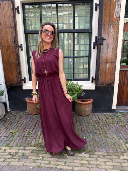 Mila tweedelige set maxi rok en top burgundy - Project 35