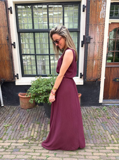 Mila tweedelige set maxi rok en top burgundy - Project 35