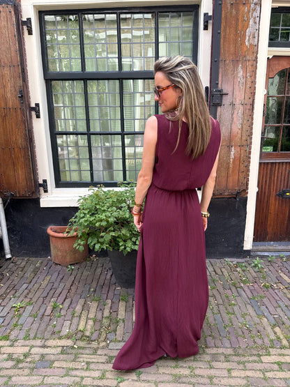 Mila tweedelige set maxi rok en top burgundy - Project 35